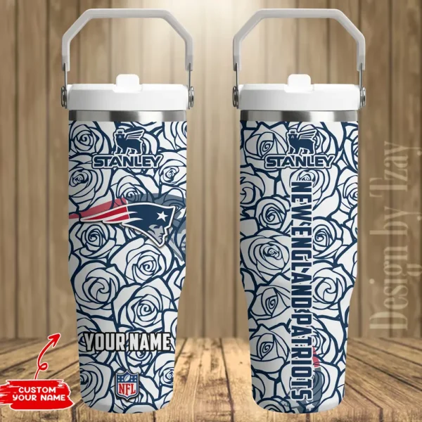 New England Patriots Portable Car Cup Stainless Steel 304 Tumbler Water Bottle 30oz AZFST347