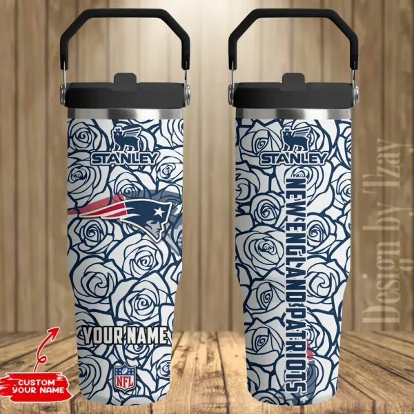 New England Patriots Portable Car Cup Stainless Steel 304 Tumbler Water Bottle 30oz AZFST347 - Image 2