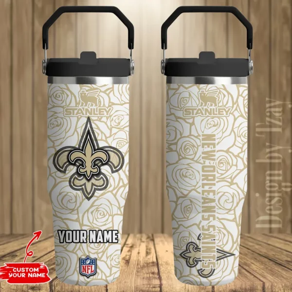 New Orleans Saints Portable Car Cup Stainless Steel 304 Tumbler Water Bottle 30oz AZFST348