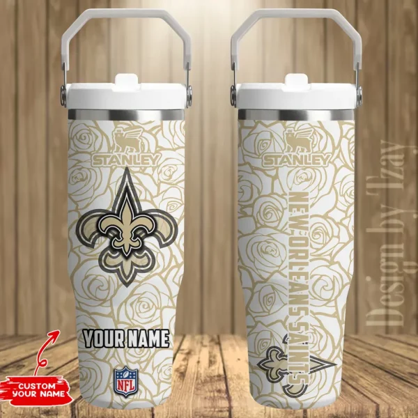 New Orleans Saints Portable Car Cup Stainless Steel 304 Tumbler Water Bottle 30oz AZFST348 - Image 2