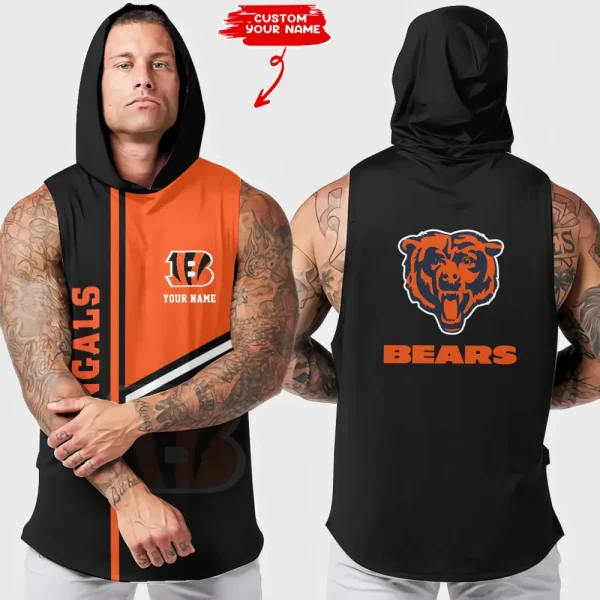 Cincinnati Bengals Men's Workout Hooded Tank Top Summer Fitness Training Hoodie Sleeveless style 2025 AZHTT563