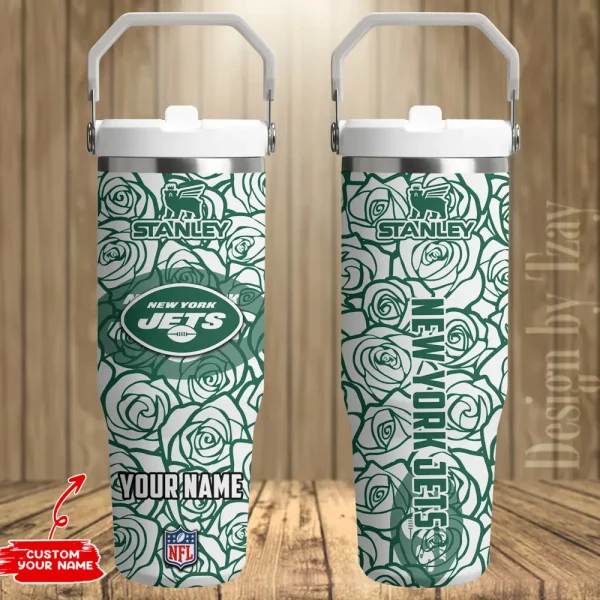 New York Jets Portable Car Cup Stainless Steel 304 Tumbler Water Bottle 30oz AZFST350 - Image 2