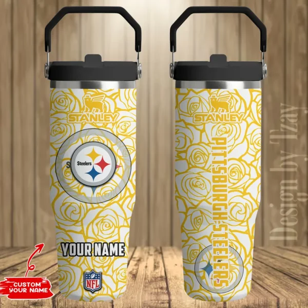 Pittsburgh Steelers Portable Car Cup Stainless Steel 304 Tumbler Water Bottle 30oz AZFST352