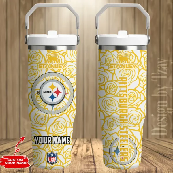Pittsburgh Steelers Portable Car Cup Stainless Steel 304 Tumbler Water Bottle 30oz AZFST352 - Image 2