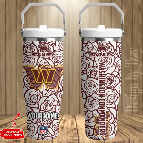 Washington Commanders Portable Car Cup Stainless Steel 304 Tumbler Water Bottle 30oz AZFST357