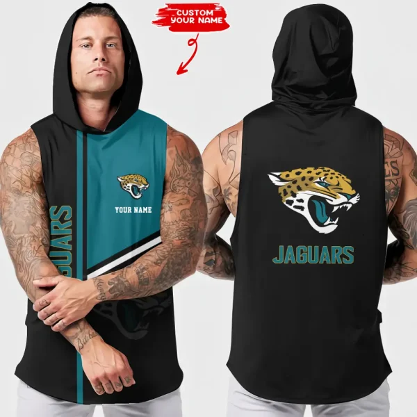 Jacksonville Jaguars Men's Workout Hooded Tank Top Summer Fitness Training Hoodie Sleeveless style 2025 AZHTT571