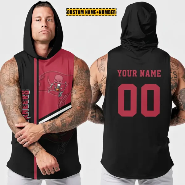Tampa Bay Buccaneers Men's Workout Hooded Tank Top Summer Fitness Training Hoodie Sleeveless style 2025 AZHTT586