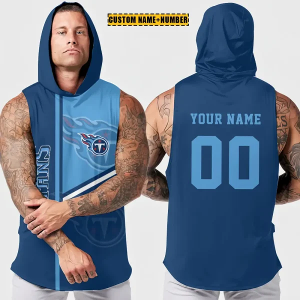 Tennessee Titans Men's Workout Hooded Tank Top Summer Fitness Training Hoodie Sleeveless style 2025 AZHTT587