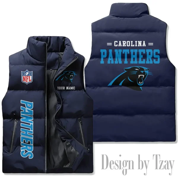 Carolina Panthers Sleeveless Down Puffer Vest AZSDPV066 - Image 2