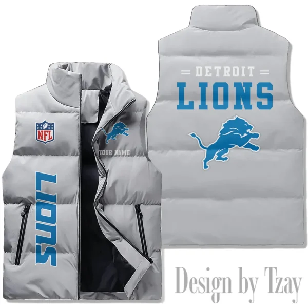 Detroit Lions Sleeveless Down Puffer Vest AZSDPV072