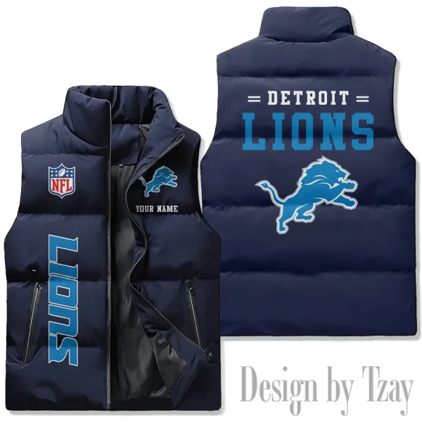 Detroit Lions Sleeveless Down Puffer Vest AZSDPV072 - Image 2