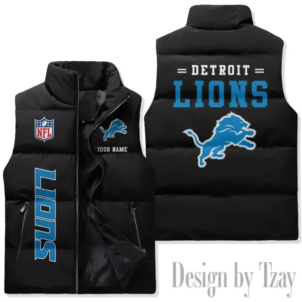 Detroit Lions Sleeveless Down Puffer Vest AZSDPV072 - Image 3