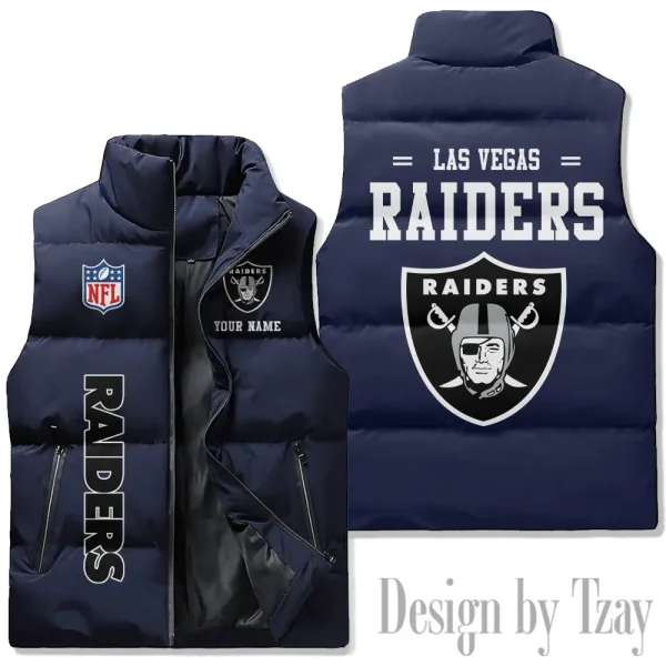 Las Vegas Raiders Sleeveless Down Puffer Vest AZSDPV078 - Image 3