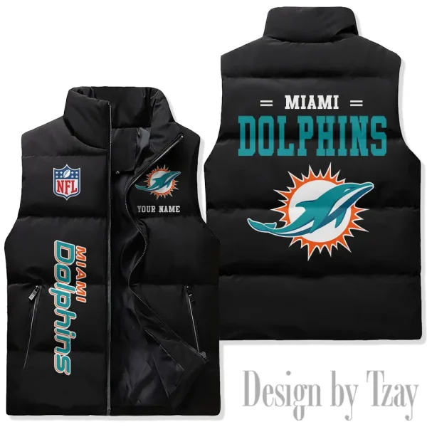 Miami Dolphins Sleeveless Down Puffer Vest AZSDPV081