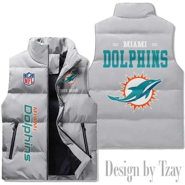 Miami Dolphins Sleeveless Down Puffer Vest AZSDPV081 - Image 3