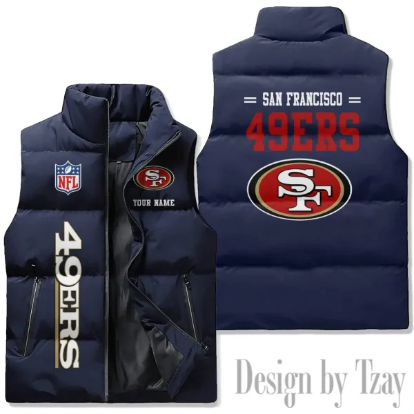 San Francisco 49ers Sleeveless Down Puffer Vest AZSDPV089 - Image 2