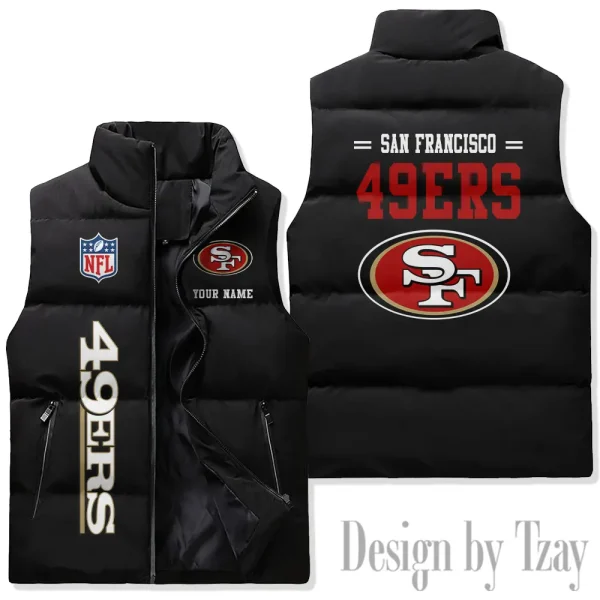 San Francisco 49ers Sleeveless Down Puffer Vest AZSDPV089 - Image 3
