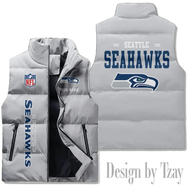 Seattle Seahawks Sleeveless Down Puffer Vest AZSDPV090 - Image 2