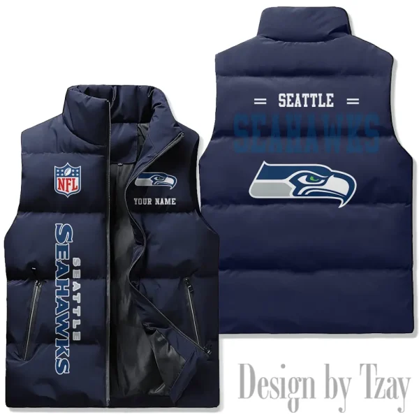 Seattle Seahawks Sleeveless Down Puffer Vest AZSDPV090 - Image 3