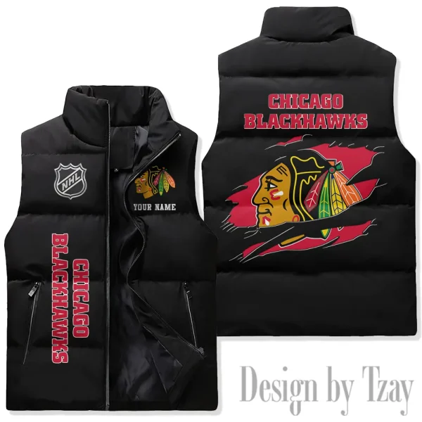 Chicago Blackhawks NHL Sleeveless Down Puffer Vest AZSDPV099 - Image 2