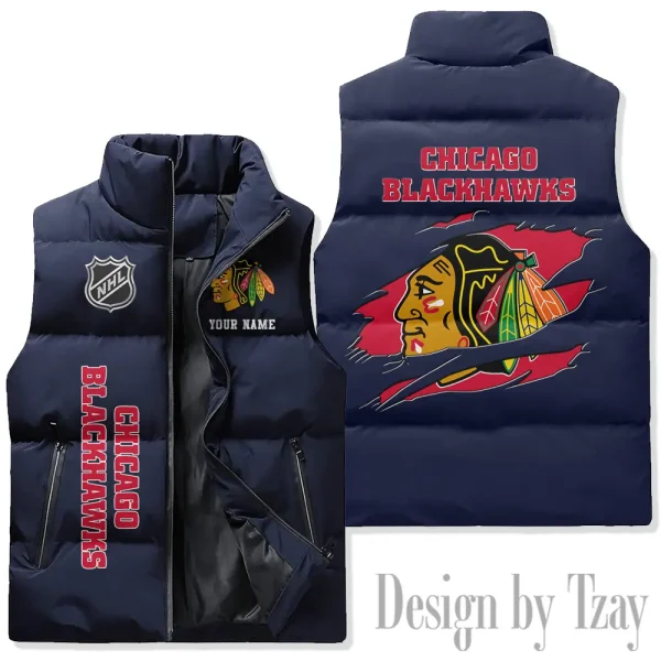 Chicago Blackhawks NHL Sleeveless Down Puffer Vest AZSDPV099 - Image 3