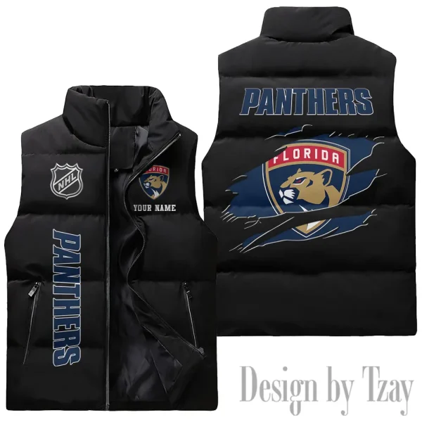 Florida Panthers NHL Sleeveless Down Puffer Vest AZSDPV105 - Image 3