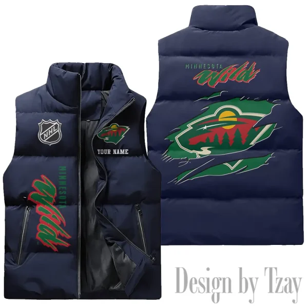 Minnesota Wild NHL Sleeveless Down Puffer Vest AZSDPV107 - Image 3