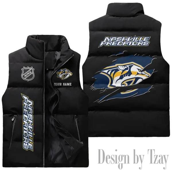 Nashville Predators NHL Sleeveless Down Puffer Vest AZSDPV109 - Image 2