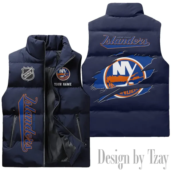 New York Islanders NHL Sleeveless Down Puffer Vest AZSDPV111 - Image 2