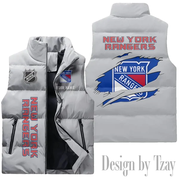 New York Rangers NHL Sleeveless Down Puffer Vest AZSDPV112 - Image 3