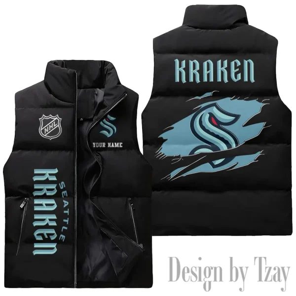Seattle Kraken NHL Sleeveless Down Puffer Vest AZSDPV117 - Image 2