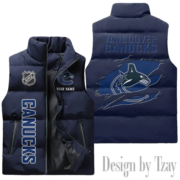 Vancouver Canucks NHL Sleeveless Down Puffer Vest AZSDPV122