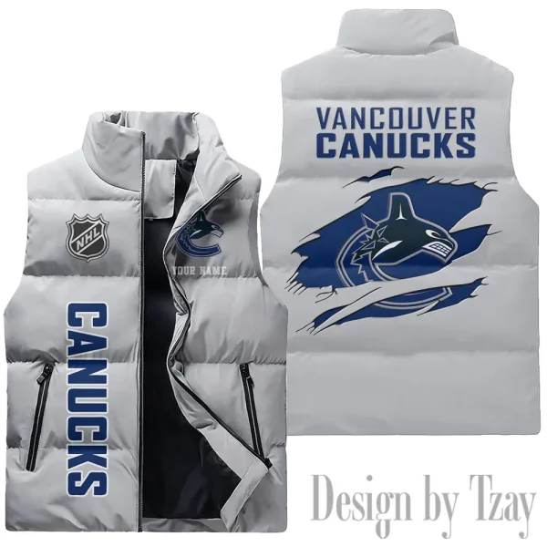 Vancouver Canucks NHL Sleeveless Down Puffer Vest AZSDPV122 - Image 2