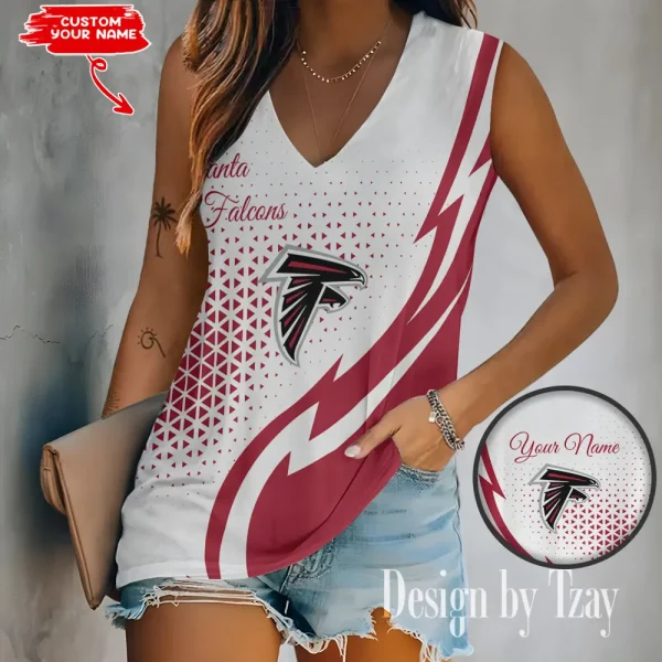 Atlanta Falcons Summer Casual Women's Tank Vest Sleeveless SPTVNECKWVTS517