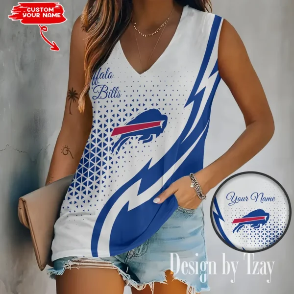 Buffalo Bills Summer Casual Women's Tank Vest Sleeveless SPTVNECKWVTS519
