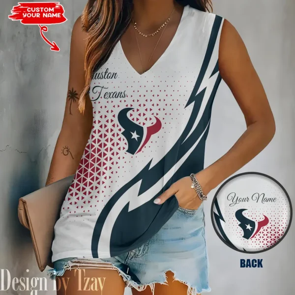 Houston Texans Summer Casual Women's Tank Vest Sleeveless SPTVNECKWVTS528