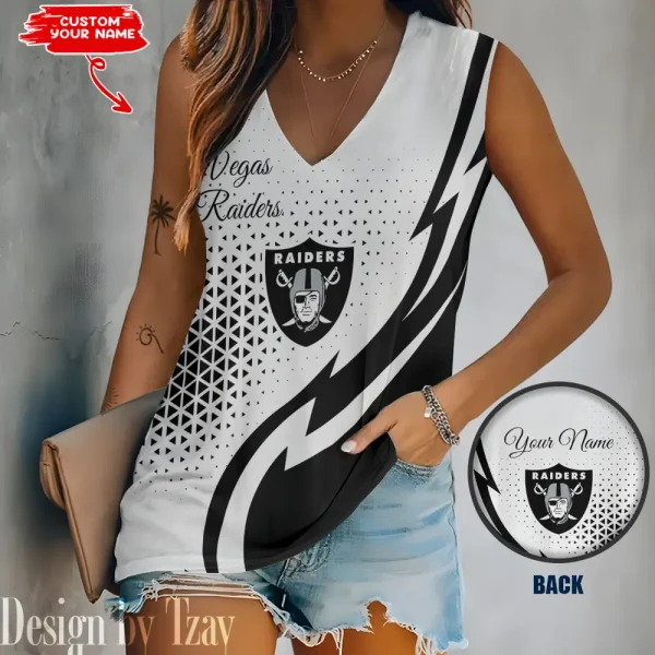 Las Vegas Raiders Summer Casual Women's Tank Vest Sleeveless SPTVNECKWVTS532