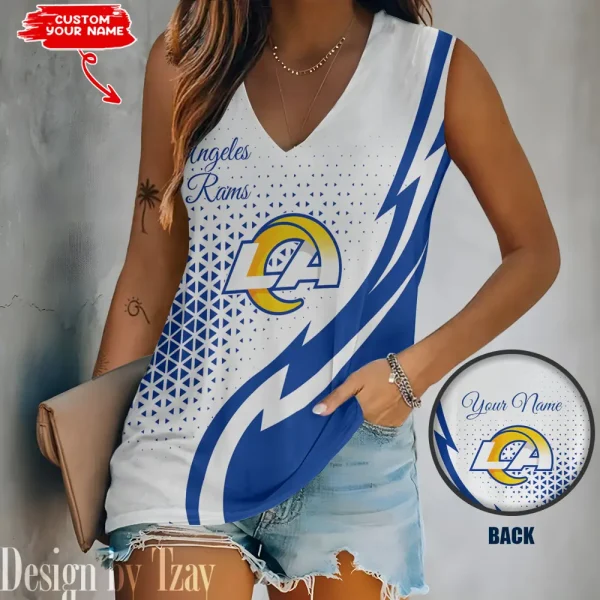 Los Angeles Rams Summer Casual Women's Tank Vest Sleeveless SPTVNECKWVTS534