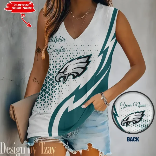 Philadelphia Eagles Summer Casual Women's Tank Vest Sleeveless SPTVNECKWVTS541