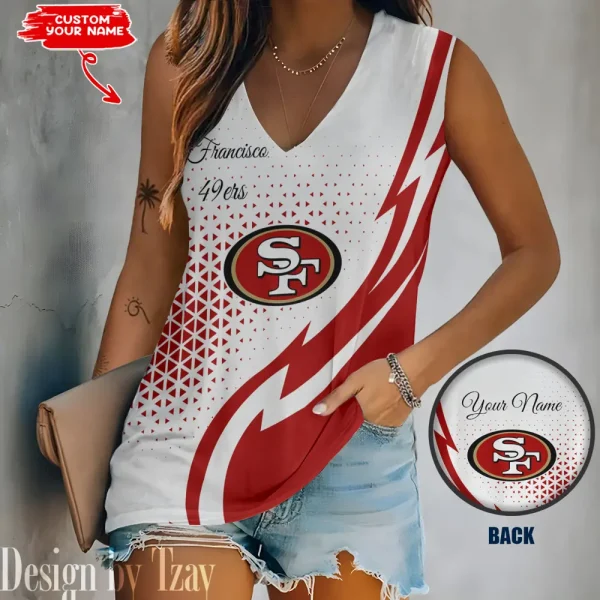 San Francisco 49ers Summer Casual Women's Tank Vest Sleeveless SPTVNECKWVTS543