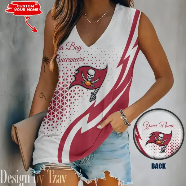 Tampa Bay Buccaneers Summer Casual Women's Tank Vest Sleeveless SPTVNECKWVTS545
