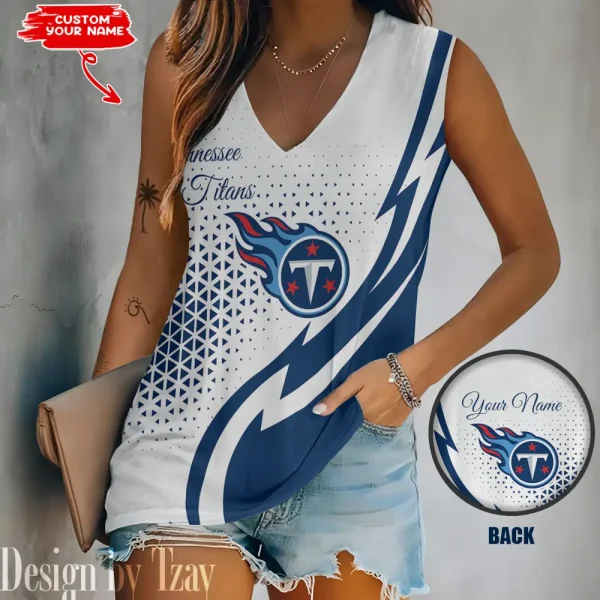 Tennessee Titans Summer Casual Women's Tank Vest Sleeveless SPTVNECKWVTS546