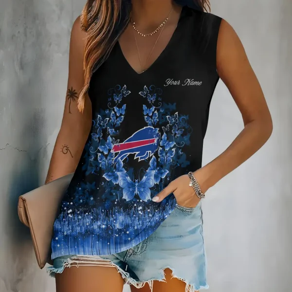Buffalo Bills Summer Casual Women's Tank Vest Sleeveless SPTVNECKWVTS551