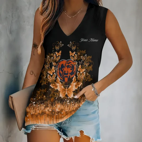 Chicago Bears Summer Casual Women's Tank Vest Sleeveless SPTVNECKWVTS553