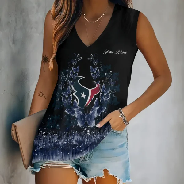 Houston Texans Summer Casual Women's Tank Vest Sleeveless SPTVNECKWVTS560
