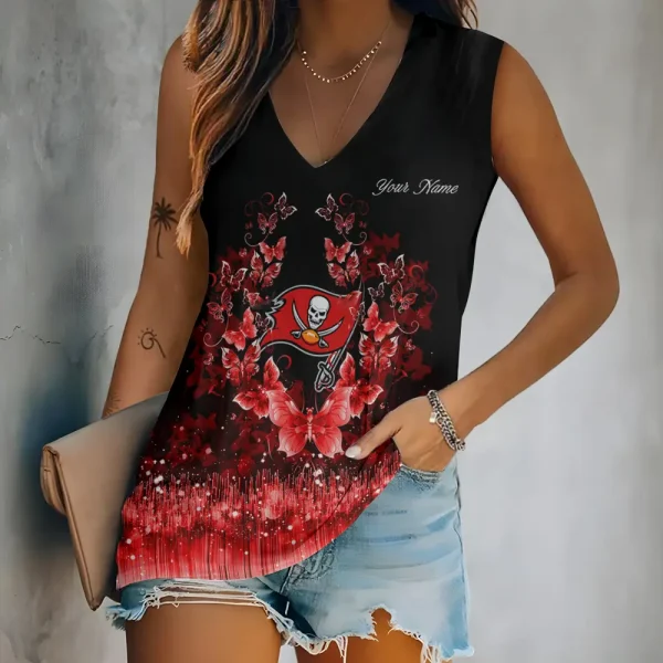 Tampa Bay Buccaneers Summer Casual Women's Tank Vest Sleeveless SPTVNECKWVTS577