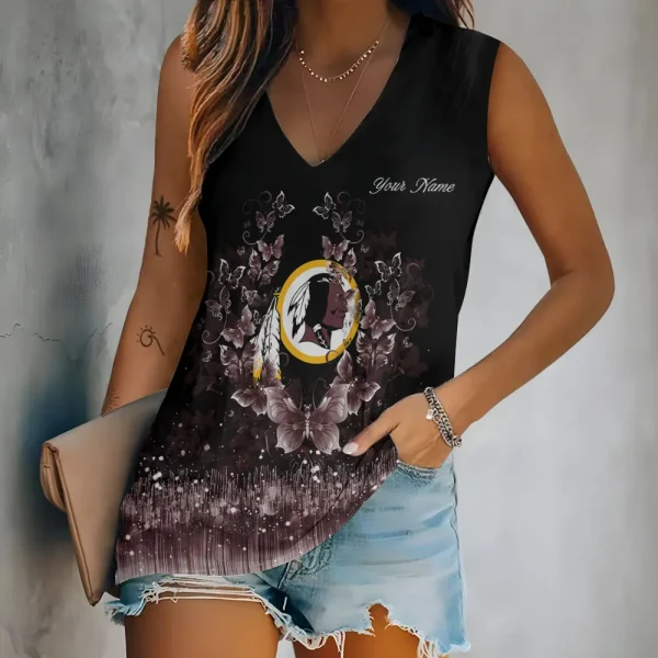 Washington Redskins Summer Casual Women's Tank Vest Sleeveless SPTVNECKWVTS580
