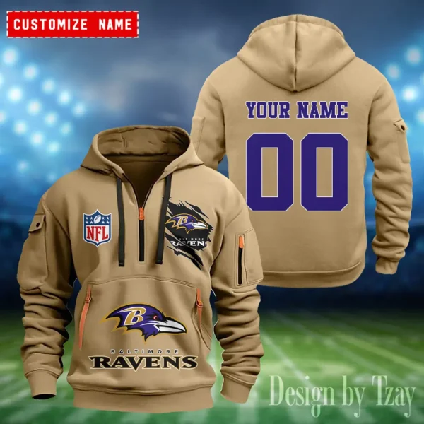 Baltimore Ravens Heavy Fleece Pullover Hoodie AZHEAVYHD392 - Image 3