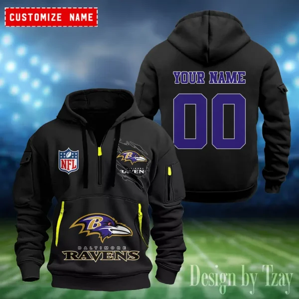 Baltimore Ravens Heavy Fleece Pullover Hoodie AZHEAVYHD392 - Image 4