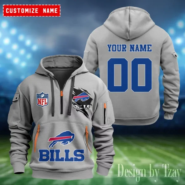 Buffalo Bills Heavy Fleece Pullover Hoodie AZHEAVYHD393 - Image 3